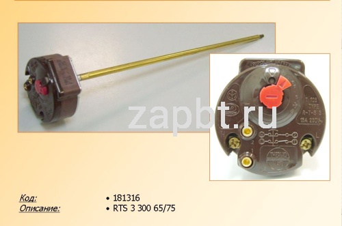 Термостат водонагревателя Rts3 300 65/75°C 16a-250v круглый с термозащ. T.181316 Москва