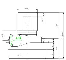 Мотор пылесоса 1200w-230v H 177 H77 D144 D79 с отводом 11me27 с доставкой